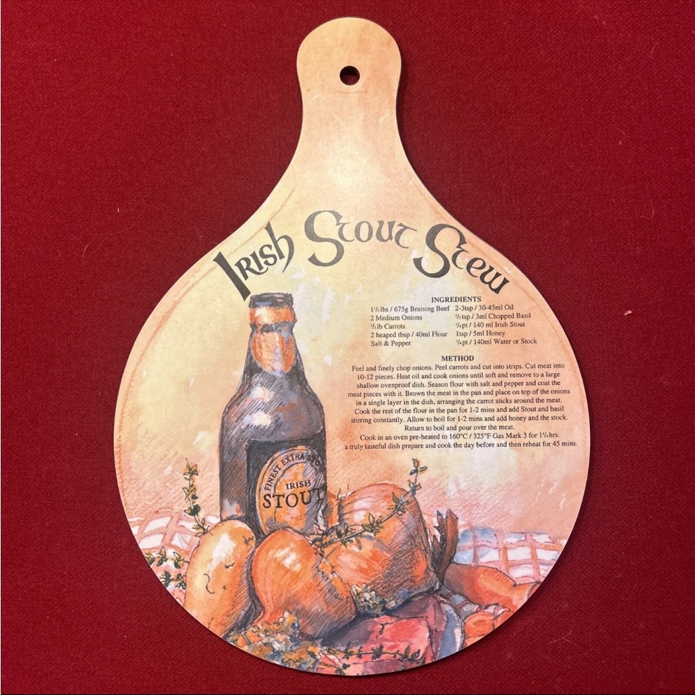 Rustic Irish Stout Recipe Cutting Board